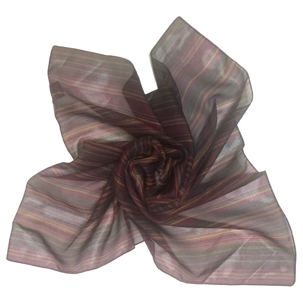 NY & CO Burgundy Striped Sheer Scarf